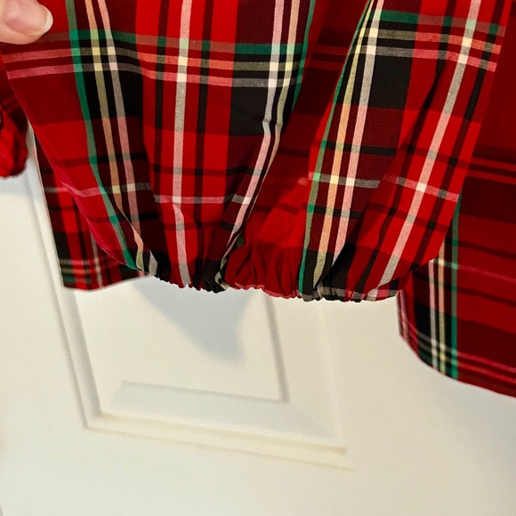 NWT J. Crew Puff-Sleeve top Good Tidings plaid XS - Picture 10 of 14